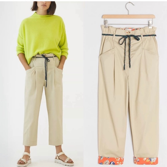 Anthropologie Pants - ANTHROPOLOGIE Milena Cropped Paperbag Waist Pants